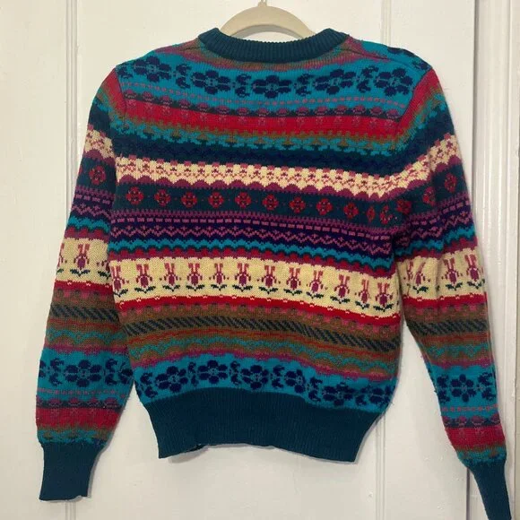 Vintage Joan Harper Womens Knit Pullover Sweater 80s Colorful - Picture 3 of 4